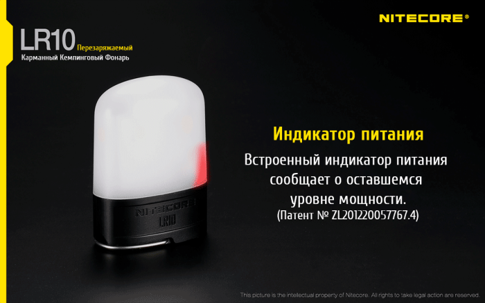 Кемпинговый фонарь Nitecore LR10 High CRI,250 люмен, черный  