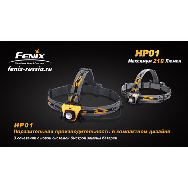 Фонарь Fenix HP01 XP-G (R5), желтый