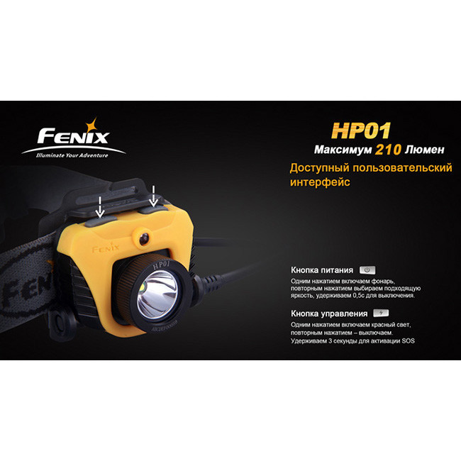 Фонарь Fenix HP01 XP-G (R5), желтый