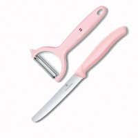 Кухонный набор Victorinox нож и овощечистка Swiss Classic, Paring Knife set with peeler, 2 pieces, нежно розовый