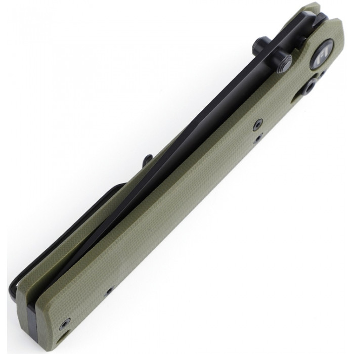 Нож Hightron Pathwright,14C28N, G10, зеленый, черный клинок  