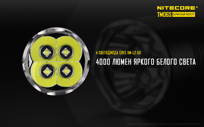 Тактический фонарь Nitecore TM06S, 4000 люмен  