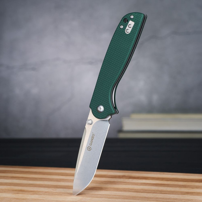 Нож складной Ganzo G6803 зеленый (поврежденная упаковка)  