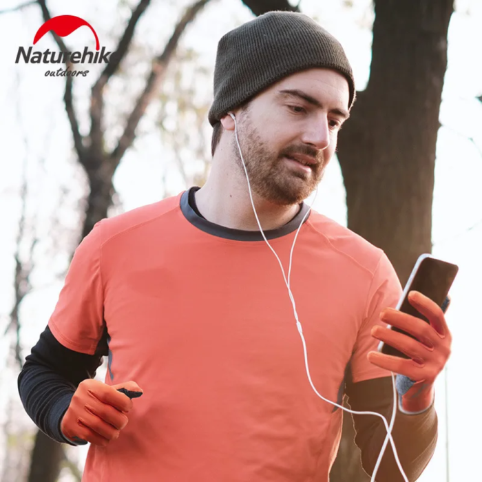 Перчатки нескользкие трикотажные Naturehike NH21FS035, размер М, темно-синие  