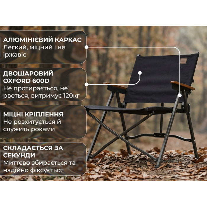 Кресло складное Naturehike Nightfall L04 CNK2300JJ018, алюминий, черный  