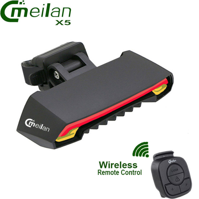 Фонарь велосипедный Meilan X5 Stop, Lazer, microUSB  