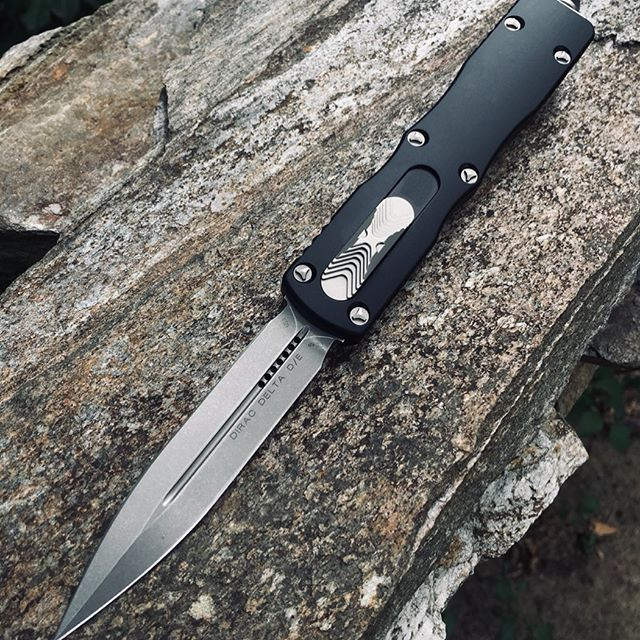 Нож автоматический Microtech Dirac Delta Double Edge Stonewash (227-10)  