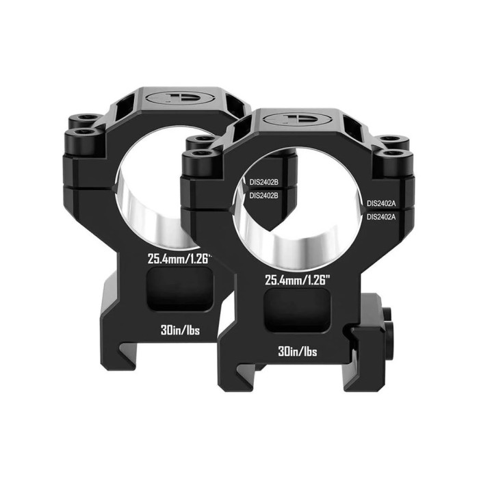 Кольца Discovery 7075AL For Picatinny 1inch(25.4mm) 1.26in DGPR2-25.4-1.26-75 (M240502)  