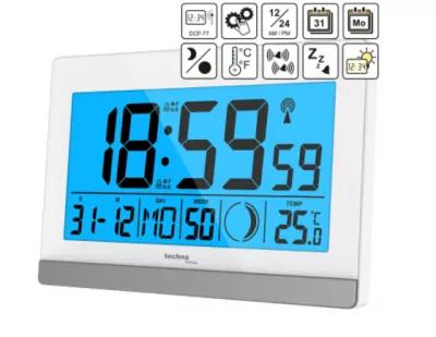Часы настольные Technoline WS8056 белые/серебристые (WS8056)  