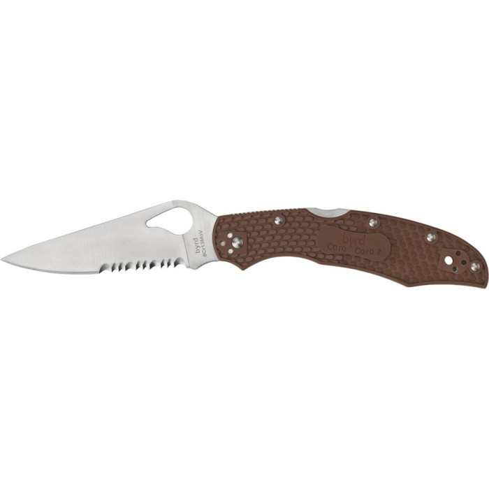 Нож Spyderco Byrd Cara Cara 2, полусеррейтор, brown (BY03PSBN2)  