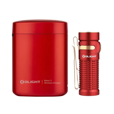 Подствольный фонарь Olight Baton 3 серия премиум красный с зарядной станцией, 1200 люмен