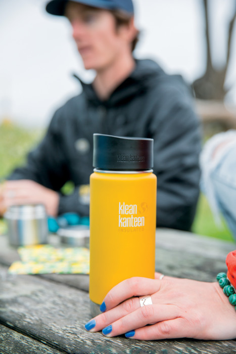 Термофляга Klean Kanteen Wide Vacuum Cafe Cap Lemon Curry Matt 355 мл  