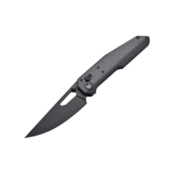 Нож Hightron Sharplyn, 14C28N, G10 + CF, черный, черный клинок  