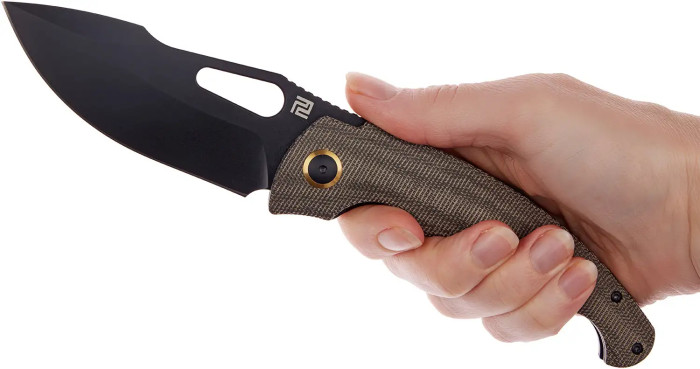 Нож Artisan Xcellerator BB, AR-RPM9 Steel, Micarta green  