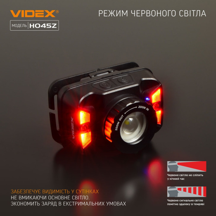 Налобный светодиодный фонарик VIDEX VLF-H045Z 270Lm 5000K  