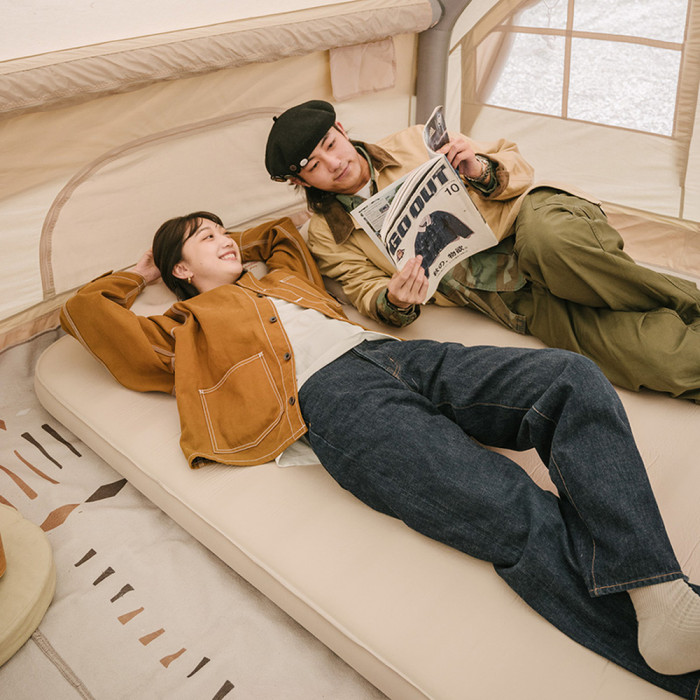 Матрас самонадувающийся двойной Naturehike NH20FCD08, бежевый  