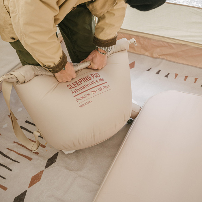 Матрас самонадувающийся двойной Naturehike NH20FCD08, бежевый  