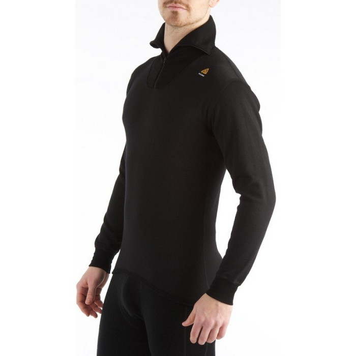 Термофутболка Aclima HotWool 230 gr Polo W/Zip Unisex Black, L  