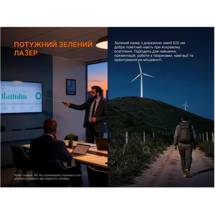 Фонарь Fenix ​​E08R UE, зеленый  
