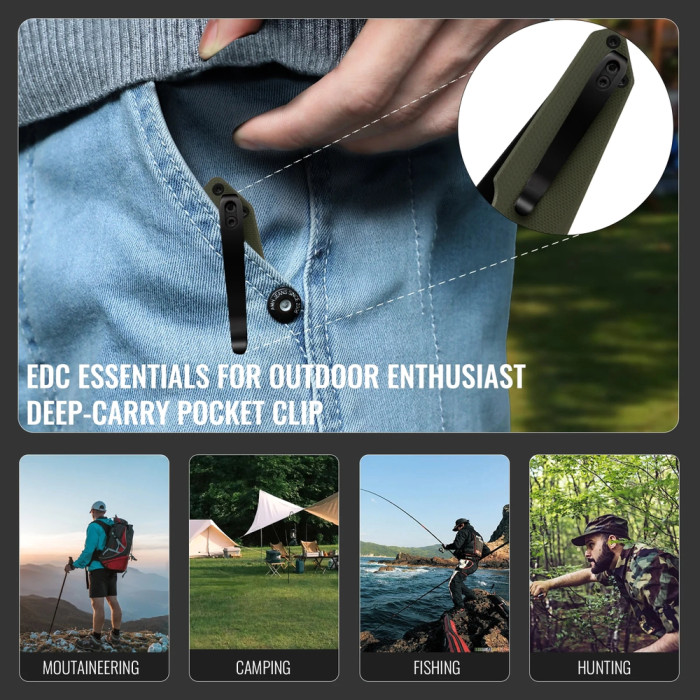 Нож Hightron Sharplyn,14C28N, G10, зеленый, черный клинок  