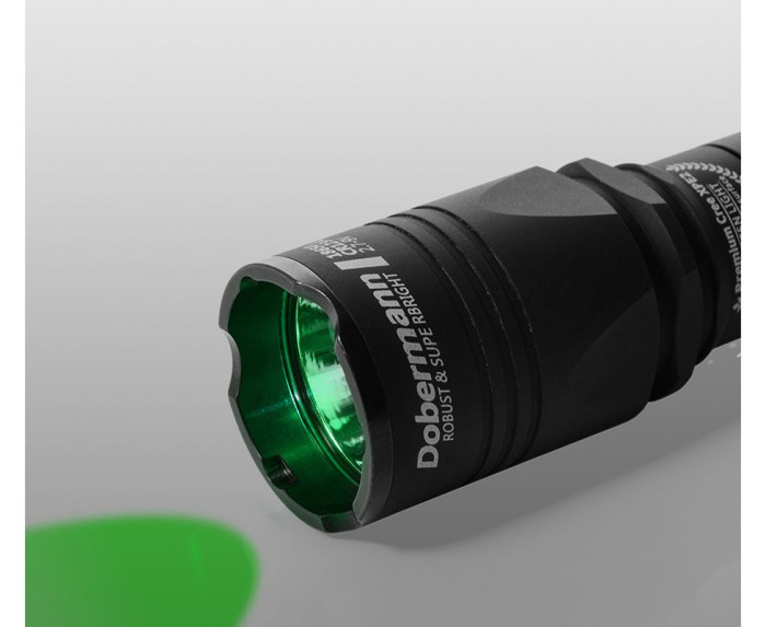 Тактический фонарь Armytek Dobermann XP-E2, зеленый, (F02002BG)  
