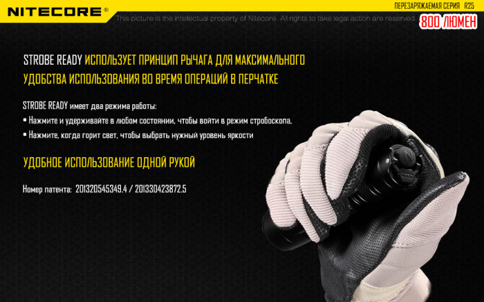 Фонарь Nitecore R25 с док-станцией  