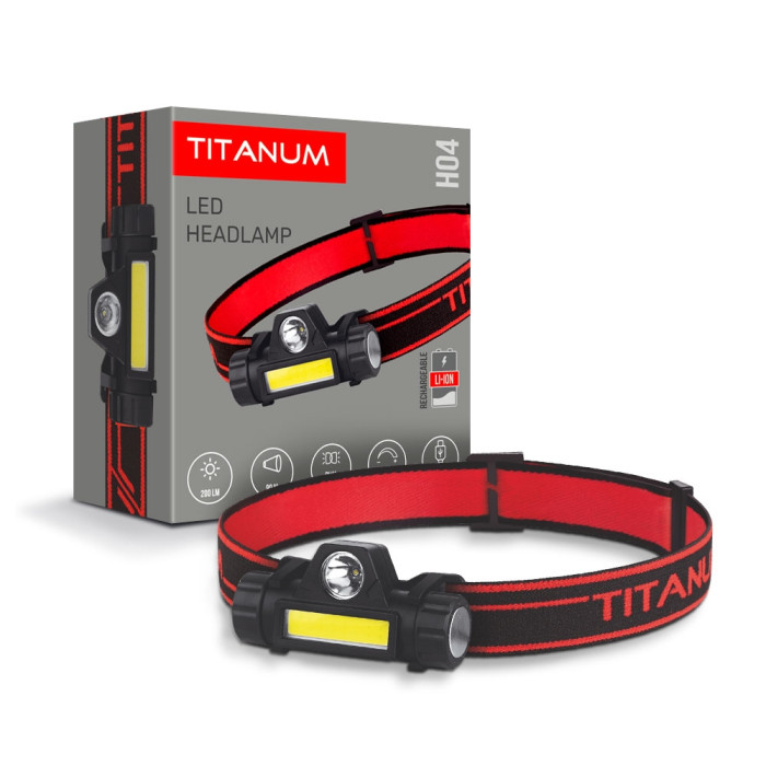 Налобный светодиодный фонарик TITANUM TLF-H04 200Lm 6500K  