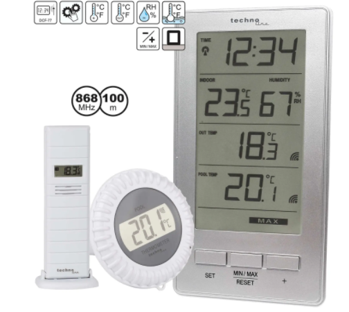 Термогигрометр Technoline WS9069 IT - серебристый  