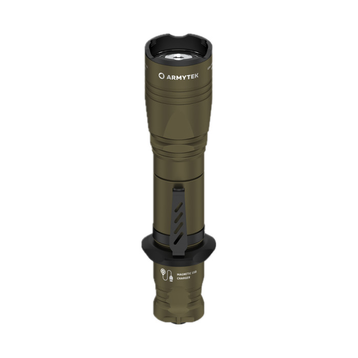 Фонарь Armytek Dobermann Pro Olive v3.5 Magnet USB Warm (теплый свет)  