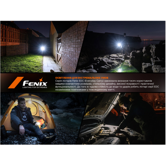 Фонарь Fenix ​​E08R UE, черный  