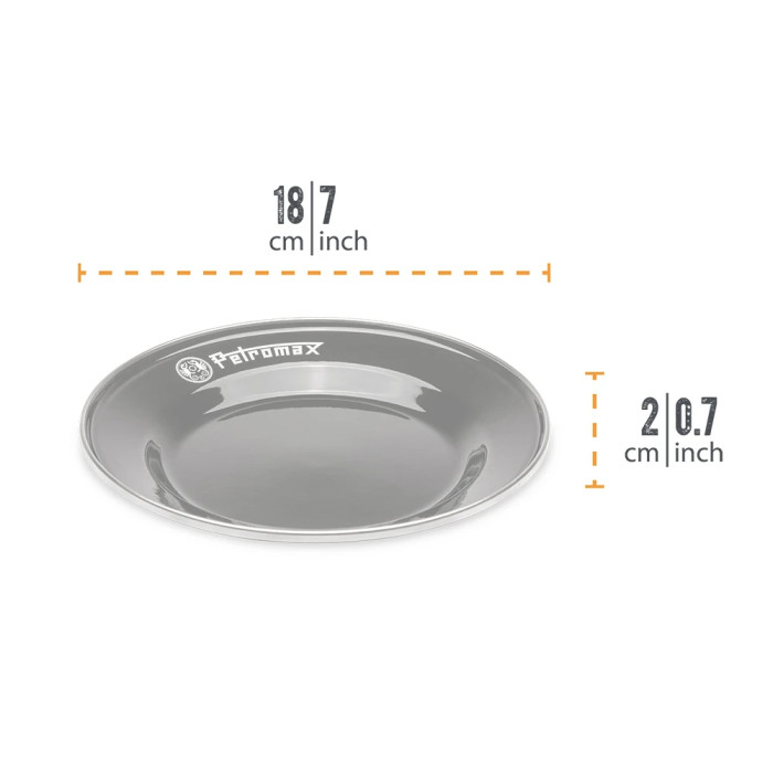 Набор тарелок эмалированных Petromax Enamel Plates 18 см Черный (2 шт)  