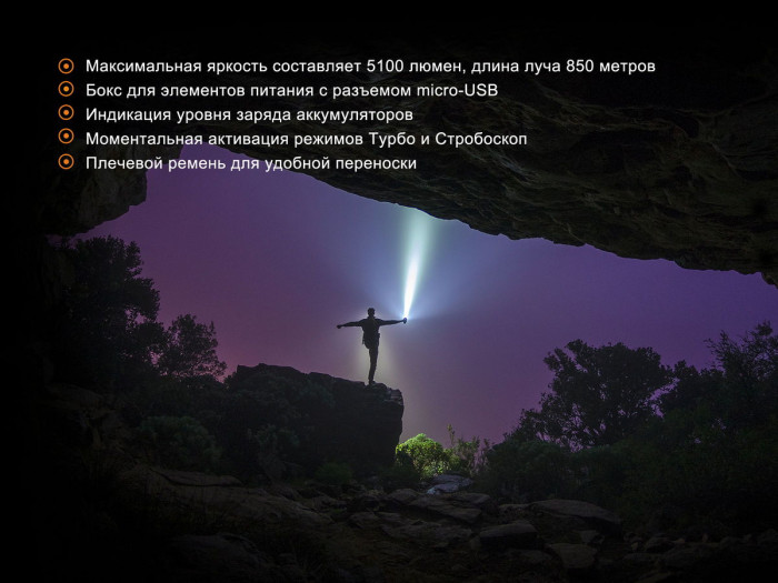 Поисковый фонарь Fenix TK75 ( серия 2018) , серый XHP35 HI, 5100 люмен  