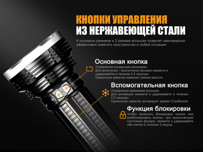 Поисковый фонарь Fenix TK75 ( серия 2018) , серый XHP35 HI, 5100 люмен  