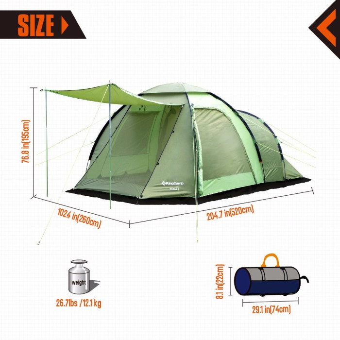 Палатка KingCamp Roma 4 (KT3069) Green  