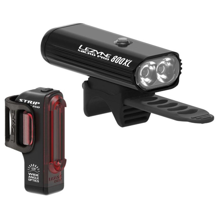 Комплект фар Lezyne MICRO PRO 800XL / STRIP PAIR 800/150 люменов Y13 