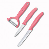 Кухонный набор из 3-ёх предметов Victorinox Swiss Classic Trend Colors Paring Knife Set with Tomato and Kiwi Peeler (6.7116.33L12) светло-красный