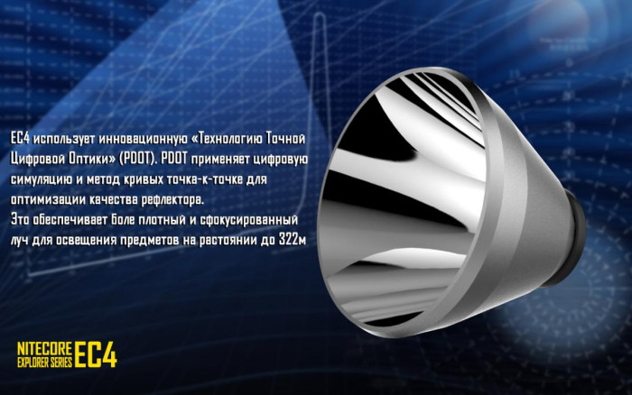 Карманный фонарь Nitecore EC4, 1000 люмен  