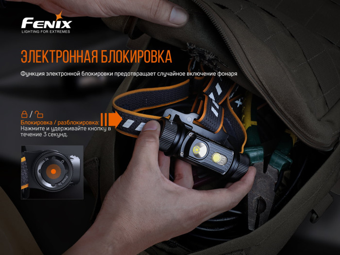 Налобный фонарь Fenix HM70R (LUMINUS SST40, ANSI 1600 лм, 21700)  