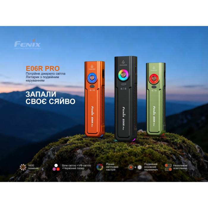Фонарь наключный Fenix E06R PRO, оранжевый  