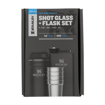 Подарочный набор Stanley Adventure Matte Black: 2 фляги та 4 рюмки