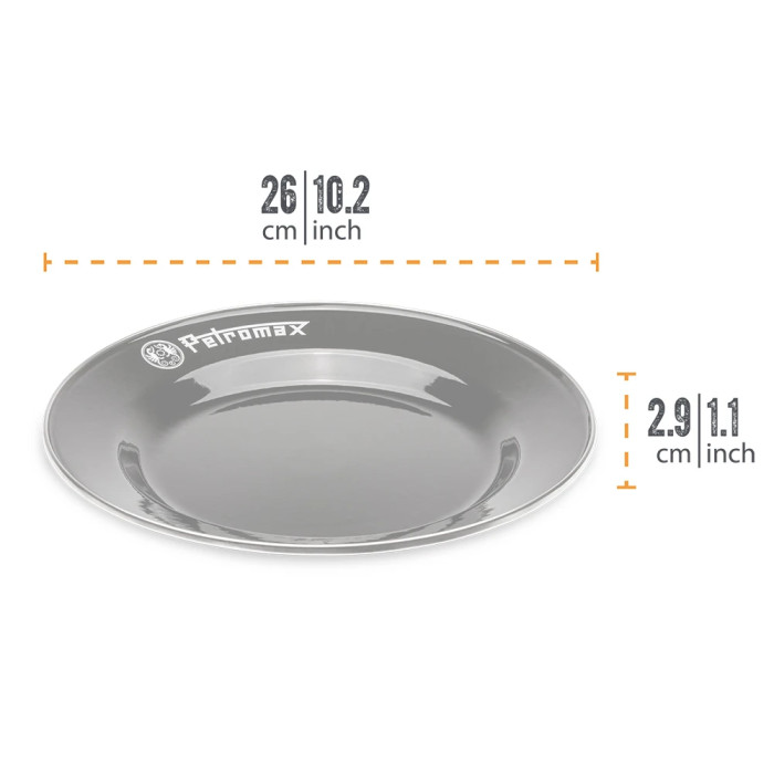 Набор тарелок эмалированных Petromax Enamel Plates 26 см Черный (2 шт)  