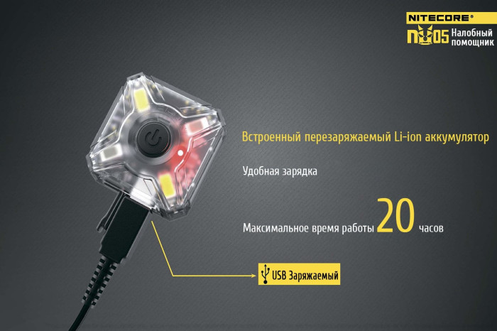 Фонарь налобный Nitecore NU05 KIT  