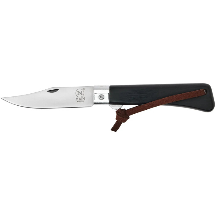 Нож Main Knives Workers line, black pressed wood handle, clip point blade and PU black  