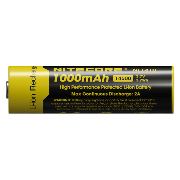 Аккумулятор литиевый Li-Ion 14500 Nitecore NL1410 (1000mAh), защищенный  