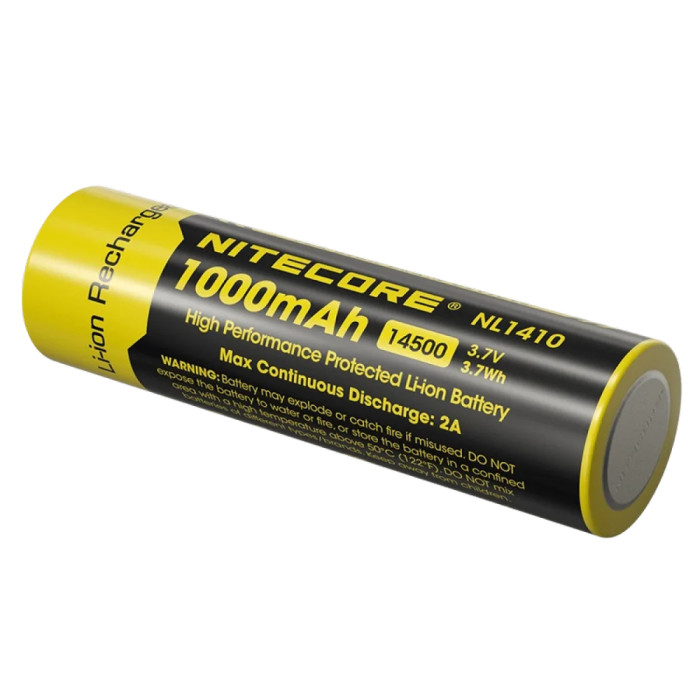 Аккумулятор литиевый Li-Ion 14500 Nitecore NL1410 (1000mAh), защищенный  