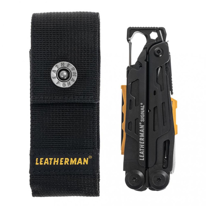 Мультиинструмент LEATHERMAN SIGNAL BLACK, синтетический чехол, картонная коробка  