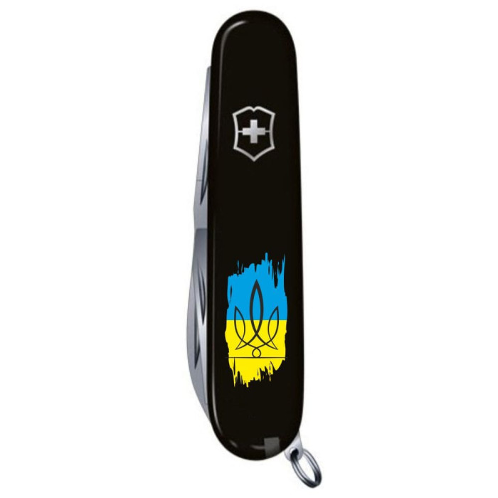 HUNTSMAN UKRAINE  91мм/15функ/черн /штоп/ножн/пила/крюк /Трезубец фигурный на фоне флага  