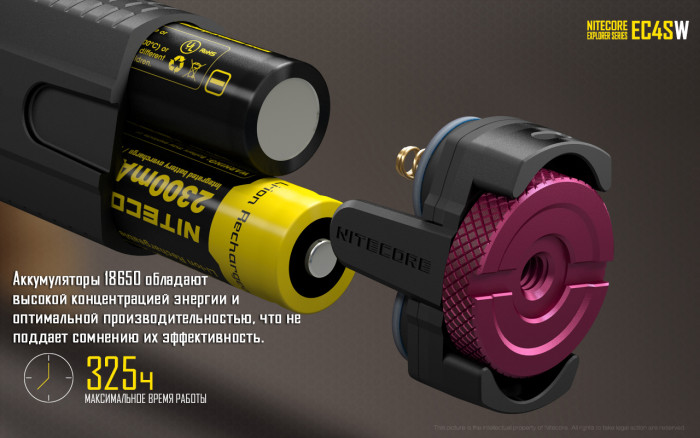 Карманный фонарь Nitecore EC4Sw, 2000 люмен  