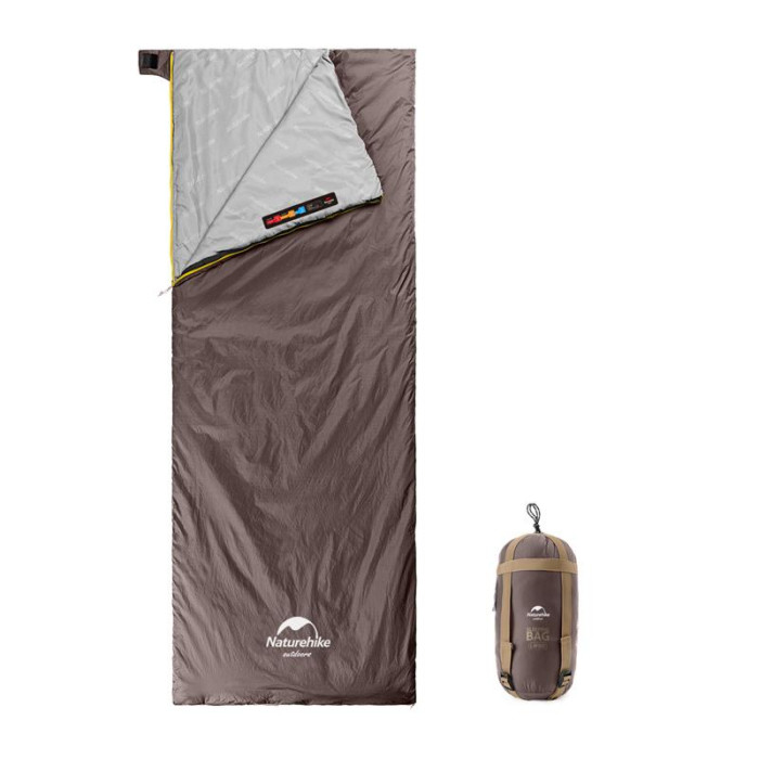 Спальник сверхлегкий Naturehike Lightweight Summer LW180 NH21MSD09, (15°C), p-p M, коричневый 