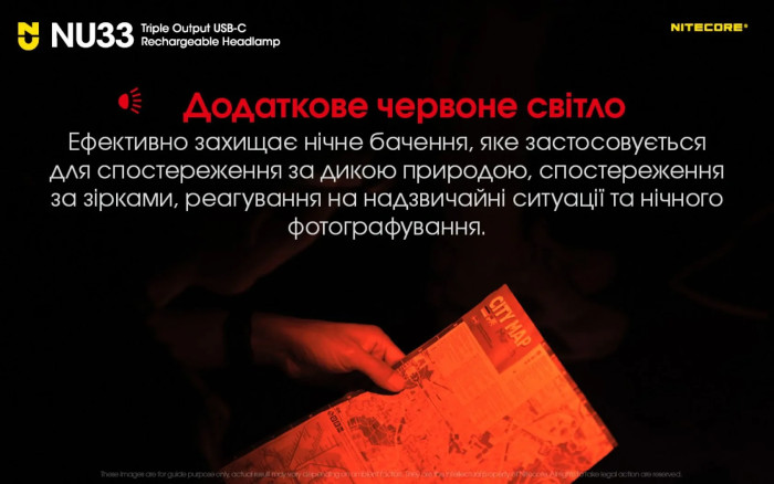 Фонарь налобный Nitecore NU33 (700 люмен)  